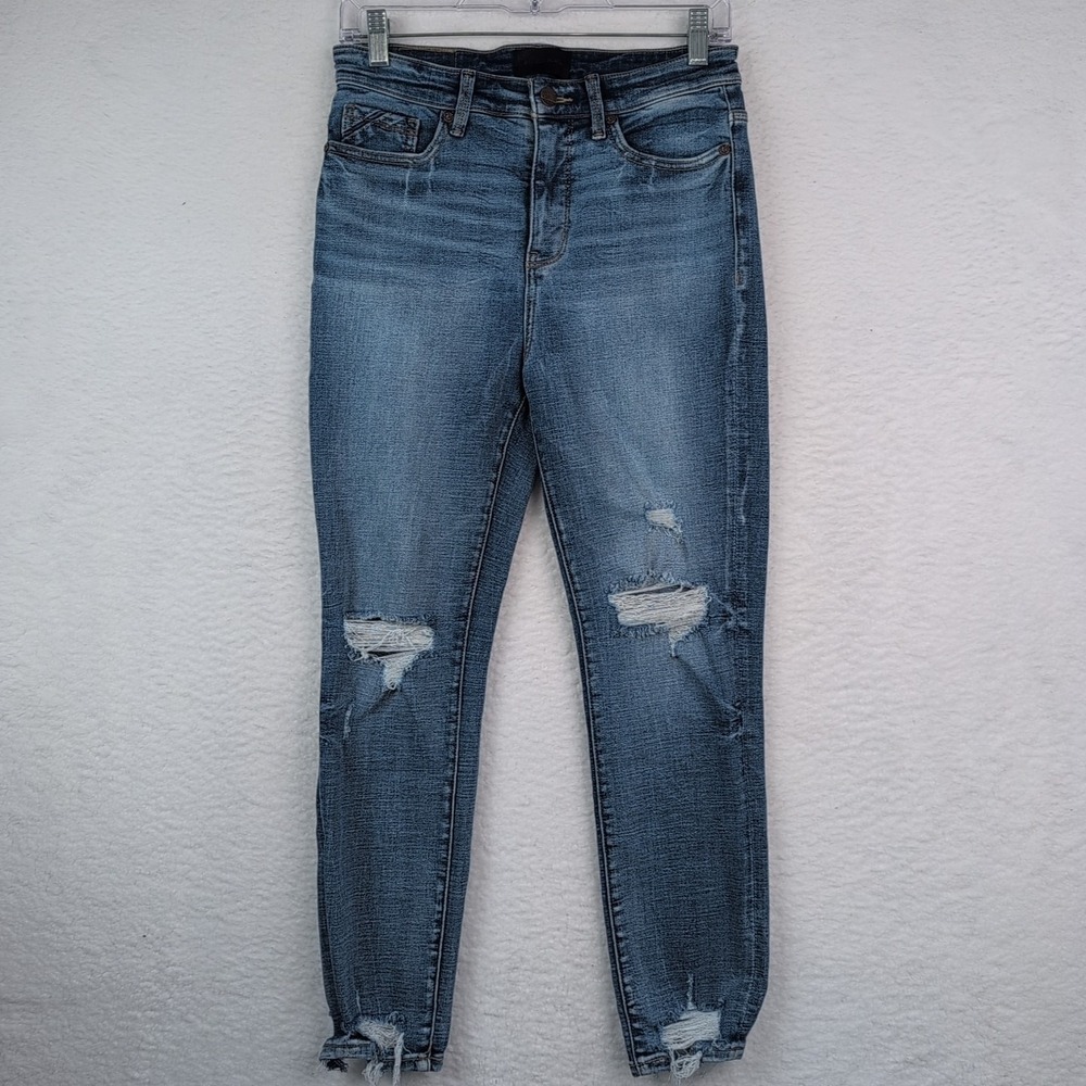 Buckle Black Fit No. 75 Jeans Women's 26x27 Blue Ankle Skinny Distressed Stretch